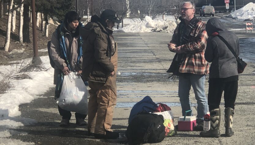 Anchorage'e homeless population is finding shelter at the Sullivan Arena and Ben Boeke Ice Arena this spring.